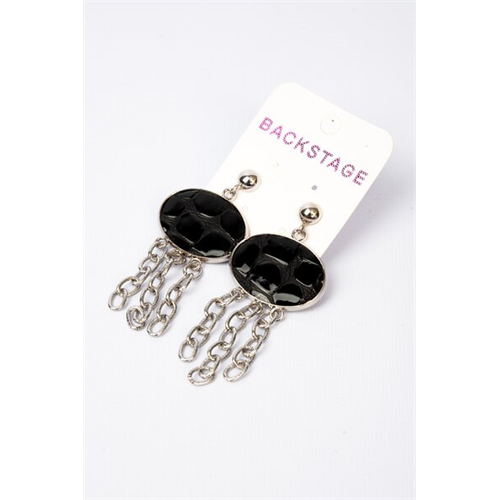Backstage Black & Silver Drop Earrings