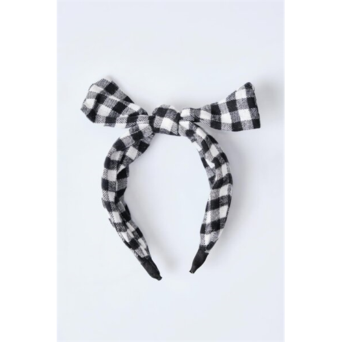Backstage Black & White Check Pattern Head Band