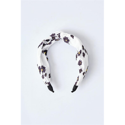 Backstage Black & White Flower Printed Head Band