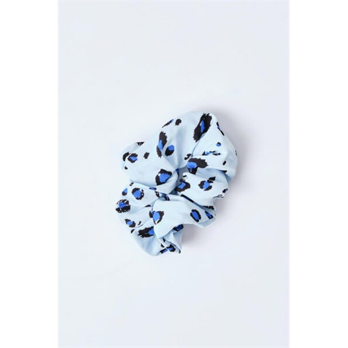 Backstage Blue Leopard Printed Scrunchies