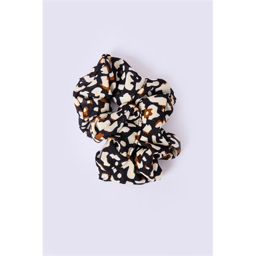 Backstage Brown & White Print Scrunchies