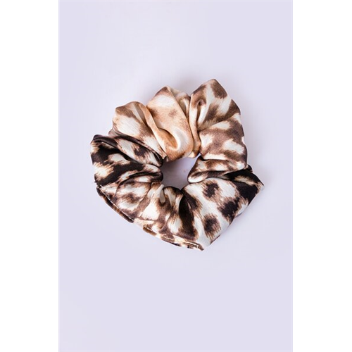 Backstage Brown & White Print Scrunchies