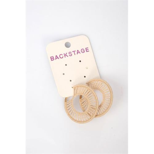 Backstage Cream Circle Hoop Crochet Earrings