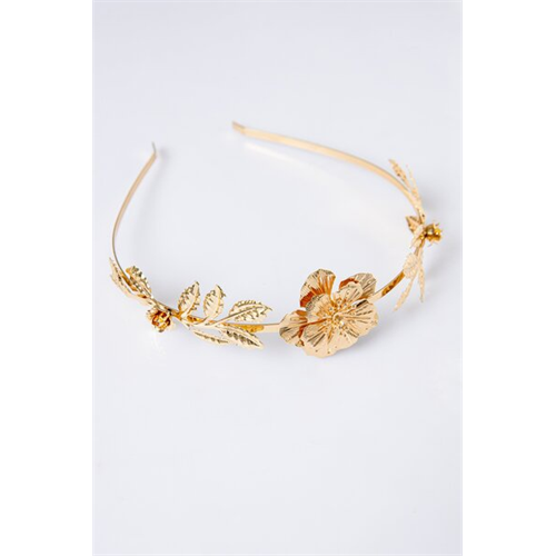 Backstage Gold Flower Head Band