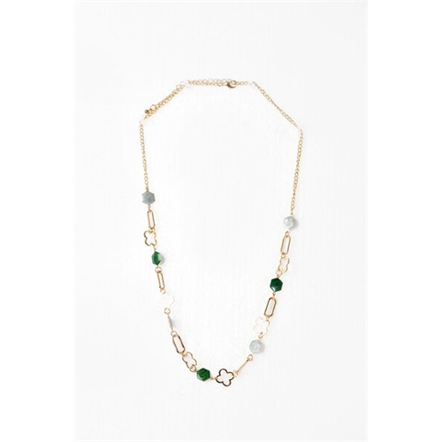 Backstage Gold & Green Loop Detailed Necklace