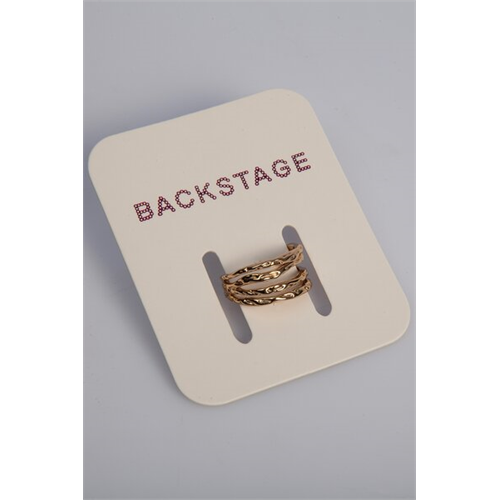 Backstage Gold Textured Metal Detailed Rings