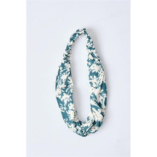 Backstage Green & White Flower Printed Head Band