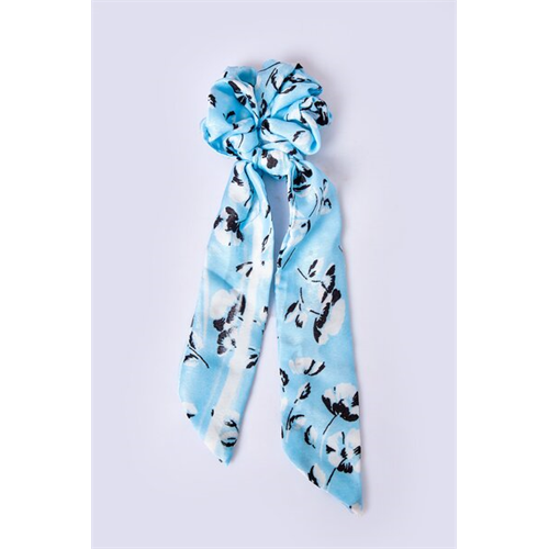 Backstage Light Blue Based Print Tail Scrunchies