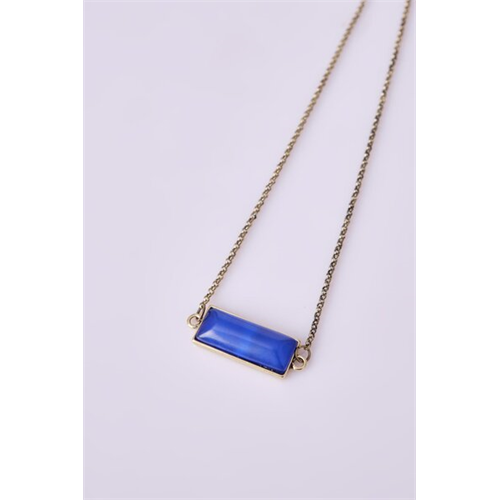 Backstage Opal Blue & Bronze Stone Necklaces