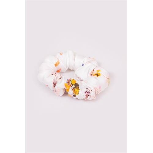 Backstage White Based Flower Print Scrunchies S