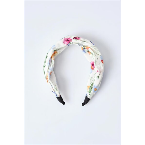 Backstage White Flower Printed Head Band