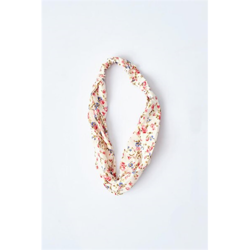 Backstage White Flower Printed Head Band