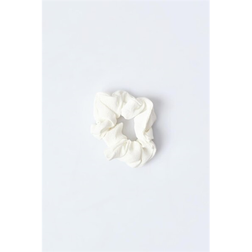 Backstage White Solid Scrunchies