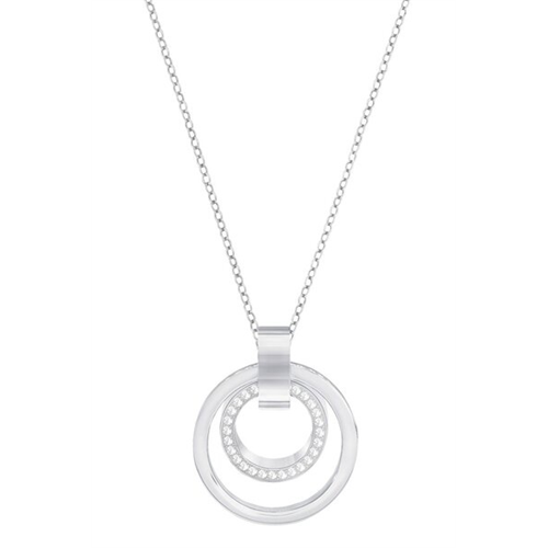 Swarovski Hollow Pendant, Medium, White, Rhodium plating