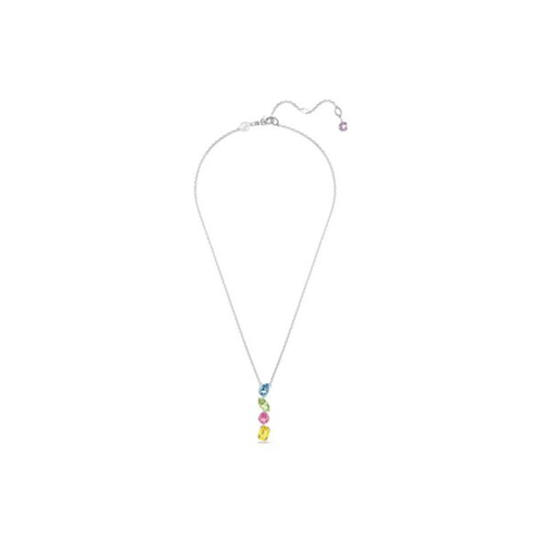 Swarovski Gema Y Rhodium Plated Multicoloured Pendant