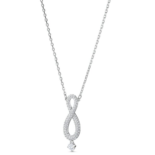 Swarovski Infinity Necklace, White, Rhodium Plated