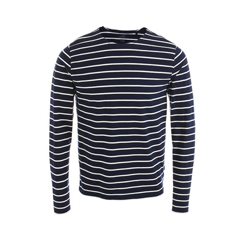 Sacoor Brothers Stripe Long Sleeve Sport Tshirt