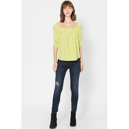 Only Dotted Square Neck Top
