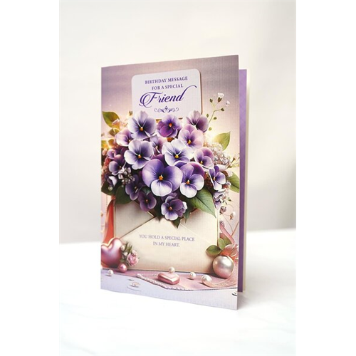 Archies Purple Flower Friend Bday Greeting Card