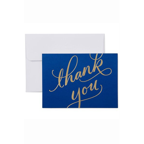 Hallmark Classic Navy and Gold 40 Thank You Note Cards Box