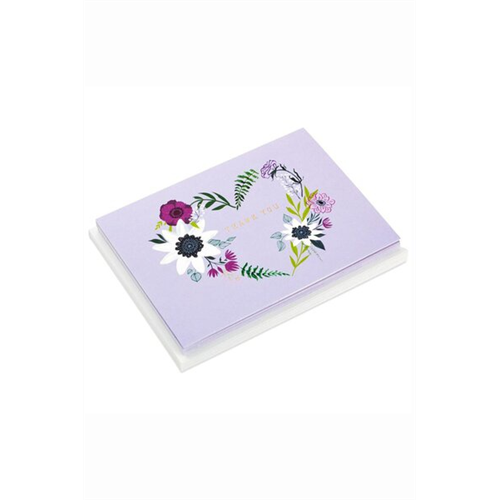 Hallmark Floral Heart 10 Blank Thank You Note Cards Pack