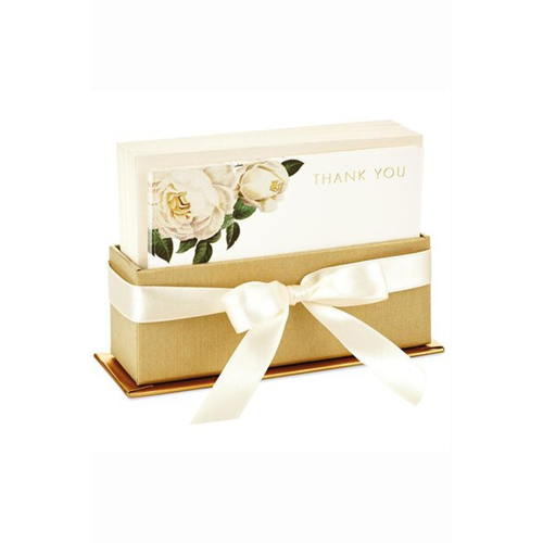 Hallmark Floral Printed Blank Flat 40 Note Cards with Caddy