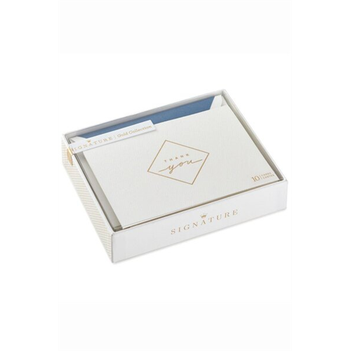 Hallmark Gold Diamond 10 Blank Thank You Note Cards Box