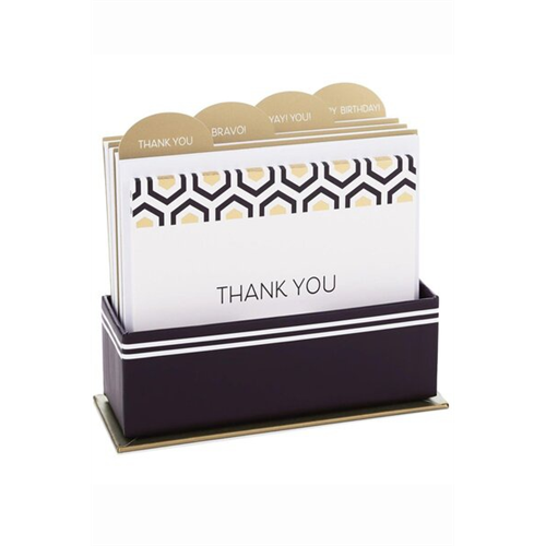 Hallmark Black and Gold 24 Everyday Cards with Assorted Caddy