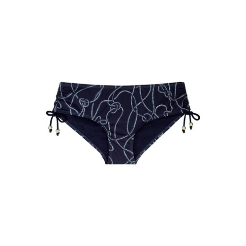 Dorina Classic Blue Printed Side Gathered Hipster Swim Bottom