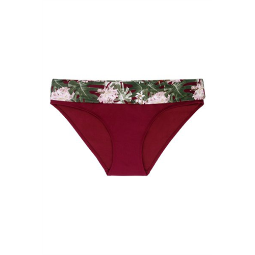 Dorina Dark Red Printed Band Hipster Floral Swim Bottom