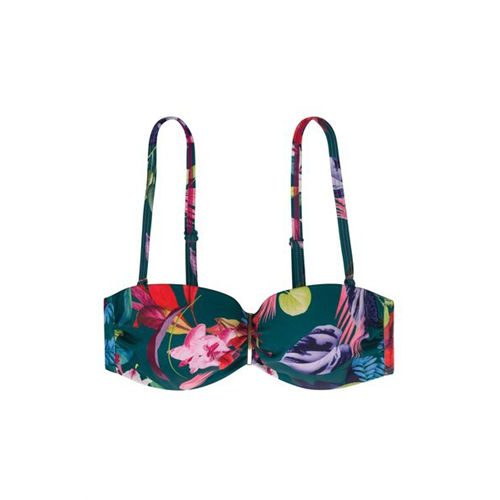 Dorina Merida Floral Printed Bandeau Bikini Top