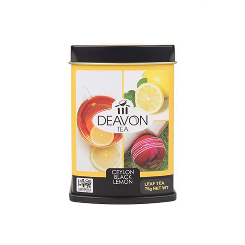 Devon Tea Exotic Lemon Flavour 75g Loose Tea Leaf Metal Can