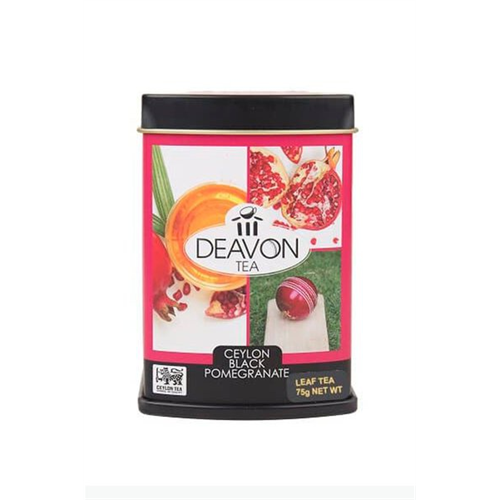 Devon Tea Exotic Pomegrenate Flavour 75g Loose Tea Leaf Metal Can