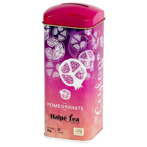 Halpe Money Slot Pomgranate 25 Tea Bags Tin