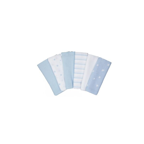 Mothercare Blue Muslins - 6 Pack