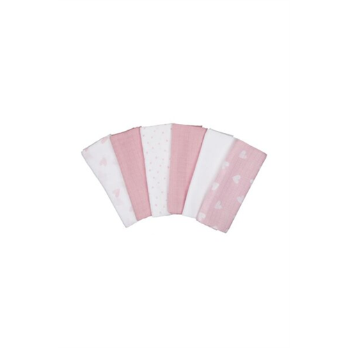 Mothercare Pink Muslins - 6 Pack