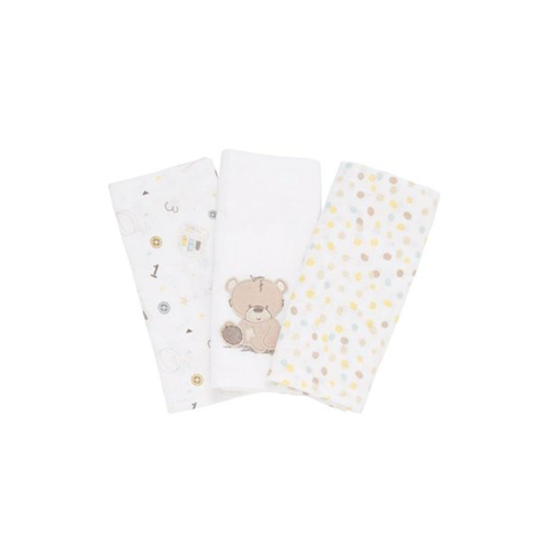 Mothercare Teddy'S Toy Box Muslins - 3 Pack