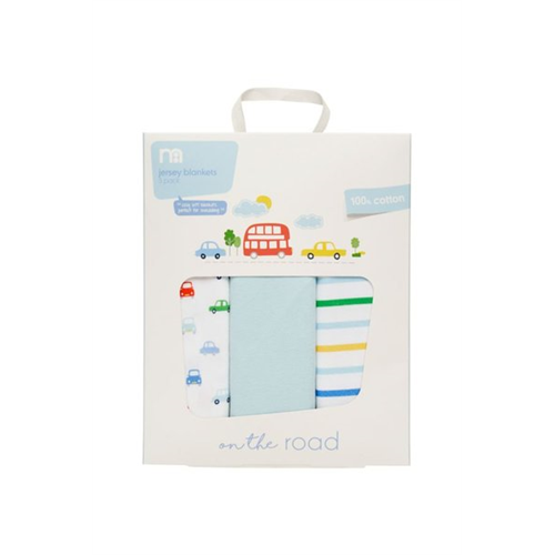 Mothercare On The Road Jersey Blankets - 3 Pack