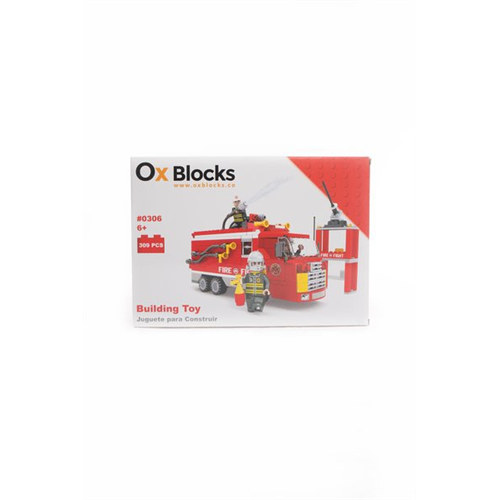 Toy Store Ox Blocks 309 Pieces Large Fire Engine With Dual Hose
