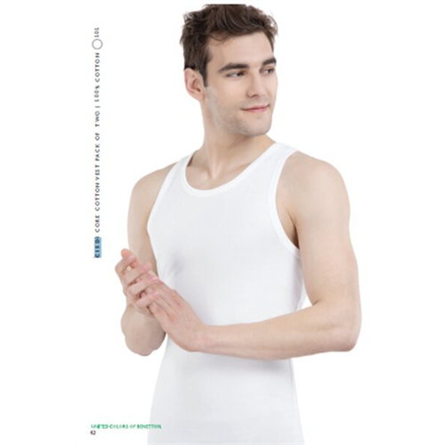 United Colors of Benetton Solid Color Sleevless Men's Undershirt -2 Pack