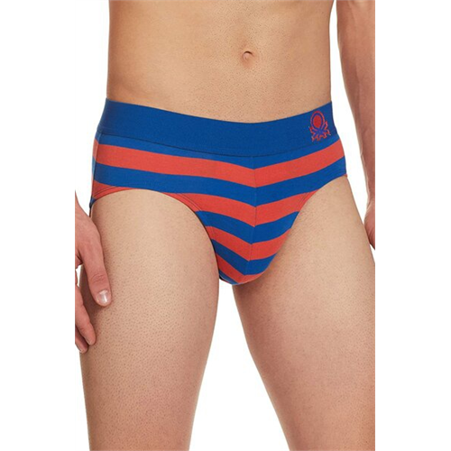 United Colors of Benetton Striped Logo Printed Men's Brief