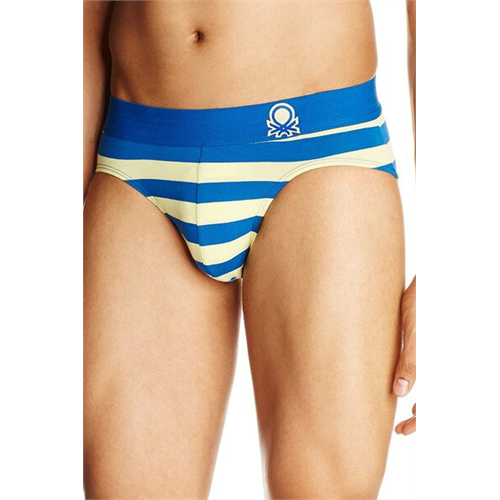 United Colors of Benetton Striped Logo Printed Men's Brief