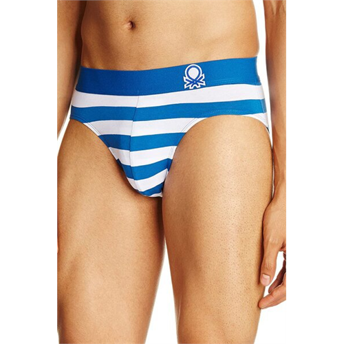 United Colors of Benetton Striped Logo Printed Men's Brief