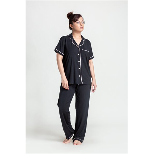 Odel 100% Cotton Pyjama Sets In Black
