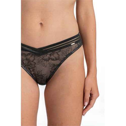 Dorina Honor Black Color High Leg Brief