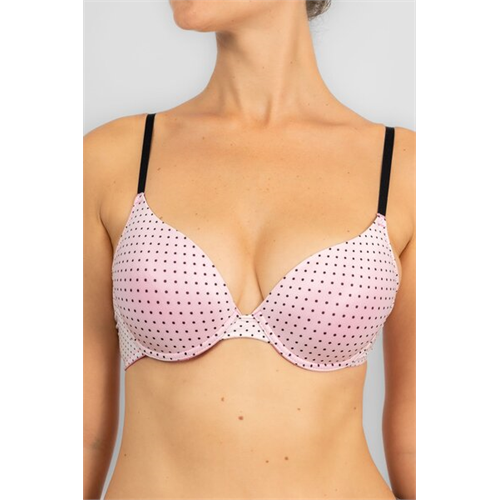 Odel Blush Polkadot Padded Wired Plunge Bra