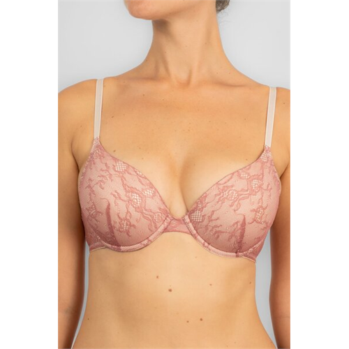 Odel Desert Sand Color Padded Wired Plunge Bra