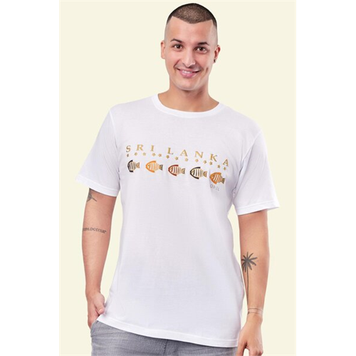 Luv Sl Unisex Gold Fish Print Tshirt