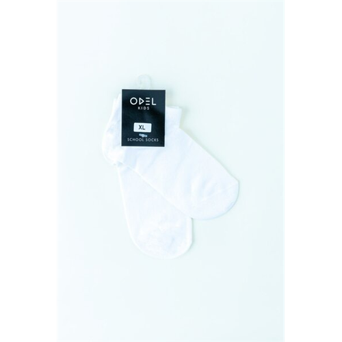 Odel Unisex Ankle School Sock White