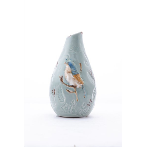 Odel Vase With Blue & Yellow Sparrow